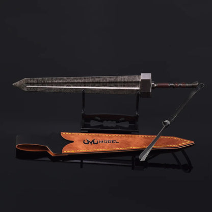 22Cm Eldenn Game Peripherals Damascus Steel-Patterned Greatsword All Metal Medieval Sword Toy Ornaments Model Collections Gifts